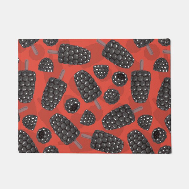 Blackberry and blackberry ice cream pattern doormat (Front)