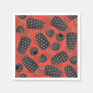Blackberry and blackberry ice cream pattern napkin