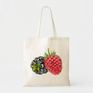 Blackberry and raspberry tote bag