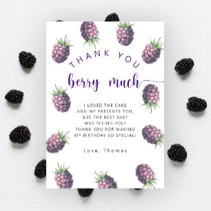 Blackberry birthday party thank you berry much