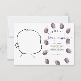 Blackberry birthday party thank you berry much card