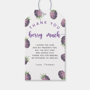 Blackberry birthday party thank you berry much gift tags