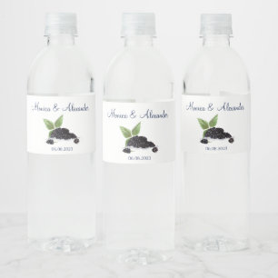 Blackberry Blackberries Fruits Summer Wedding Water Bottle Label