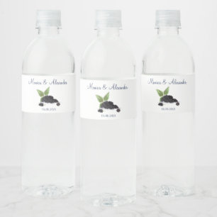 Blackberry Blackberries Fruits Summer Wedding Water Bottle Label