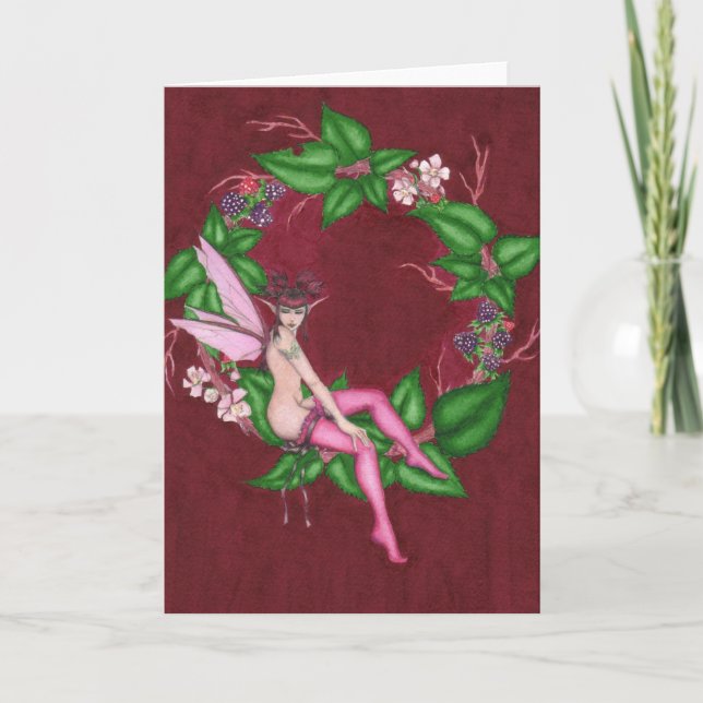 'Blackberry' Blank Greeting Card (Front)