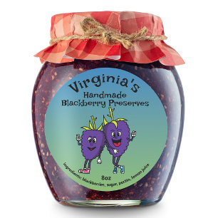 Blackberry Boysenberry Pals Cartoon Jam and More Classic Round Sticker