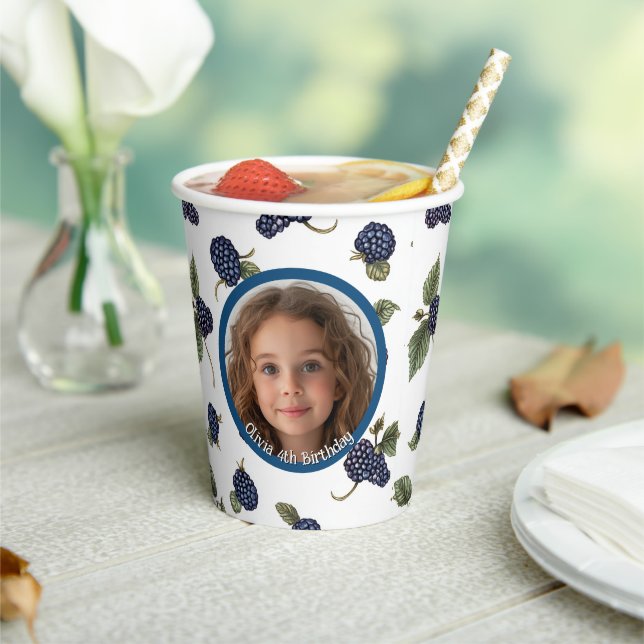 Blackberry Custom photo and name Paper Cups (Insitu)