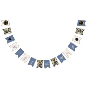 Blackberry & floral Miss to Mrs. Bridal Shower Bunting