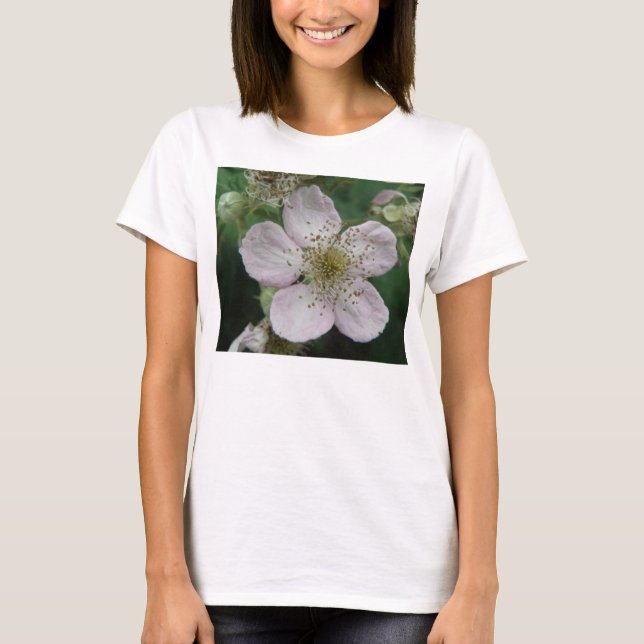 Blackberry Flower Macro Ladies T Shirt (Front)