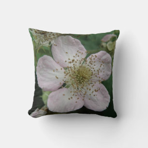 Blackberry Flower Macro Pillow