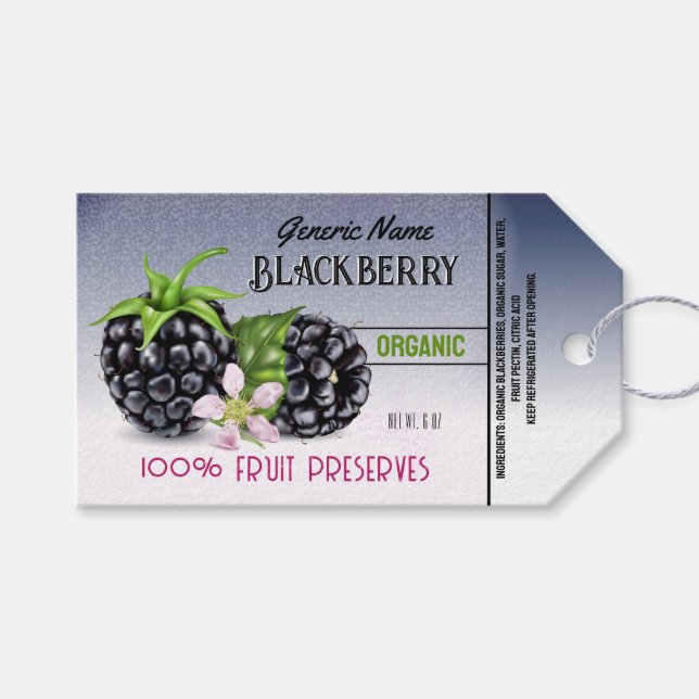 Blackberry Fruit Canning Gift Tags (Front (Horizontal))