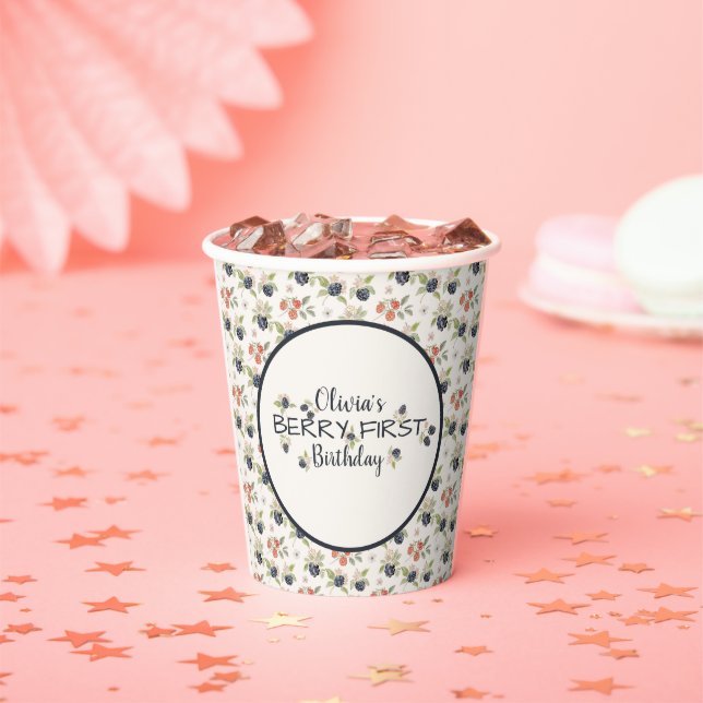 Blackberry Fruit Very First Birthday  Paper Cups (Insitu)