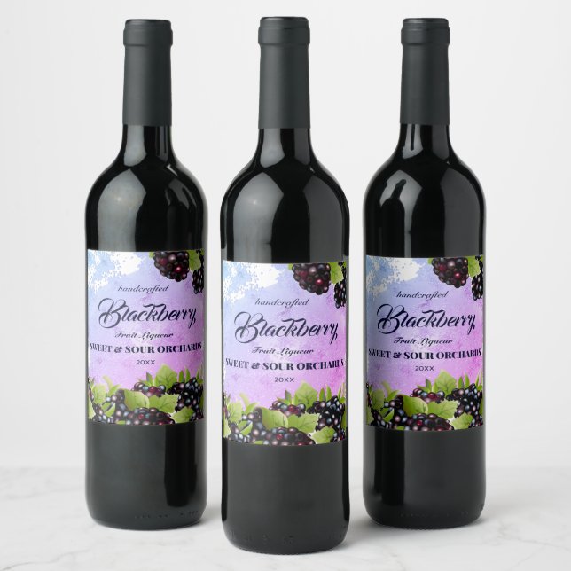 Blackberry Fruit Wine Label (Bottles)