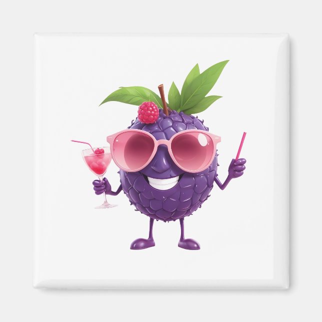 Blackberry Fun Cheerful Vacation Tropical Drink  Magnet (Front)