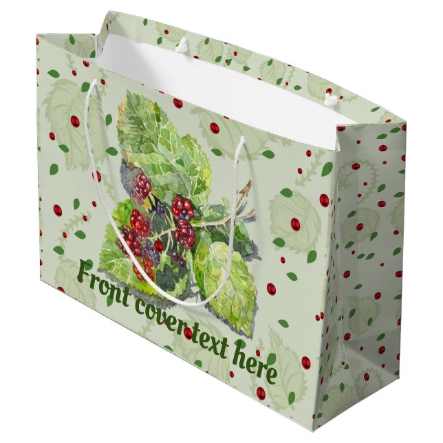 BlackBerry green and red Large Gift Bag (Back Angled)