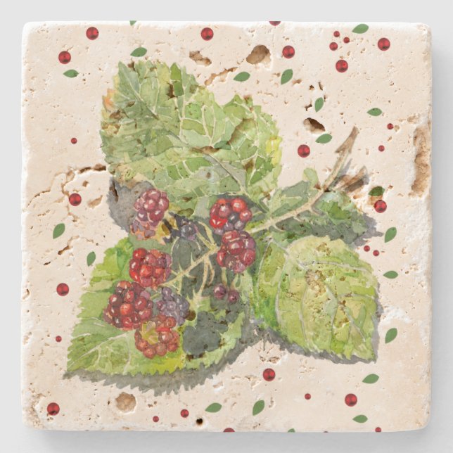  BlackBerry green and red  Stone Coaster (Front)