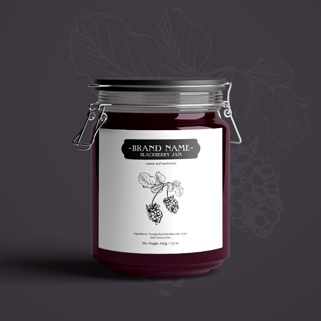 Blackberry Jam Jar Label Packaging Design (Creator Uploaded)