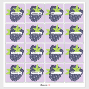 Blackberry Jam Labels Custom Vinyl Sticker Sheet