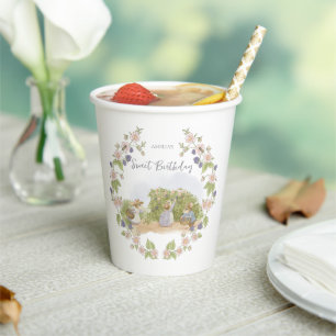 Blackberry Jam Mice Cottagecore Paper Cups