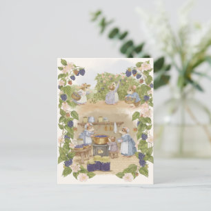 Blackberry Jam Mice Cottagecore Postcard