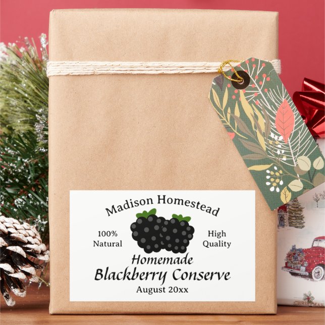 Blackberry Jelly Conserve Jam Jar sticker template (Holiday)