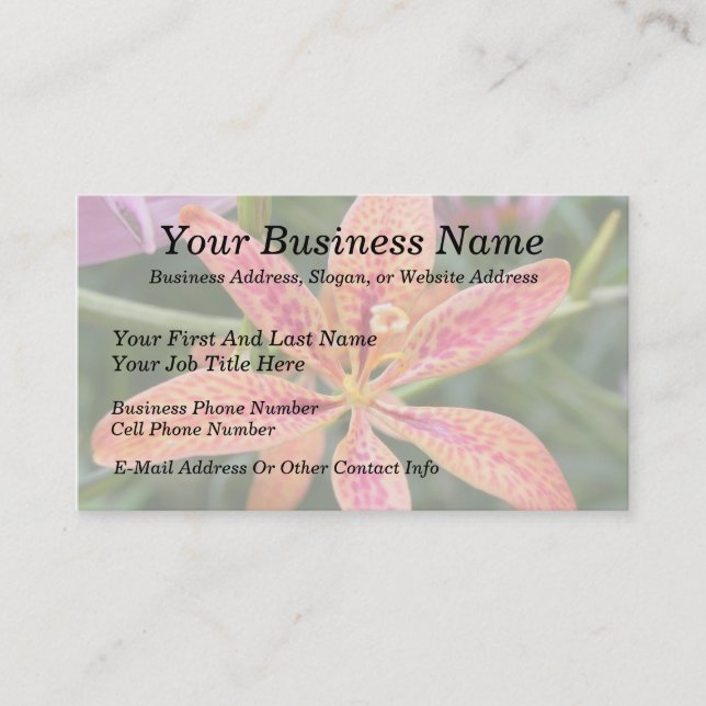 Blackberry Lily Business Card (Front)