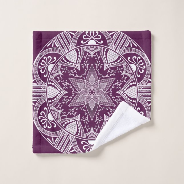 Blackberry Mandala Bath Towel Set (Wash Cloth)