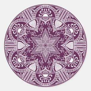 Blackberry Mandala Classic Round Sticker