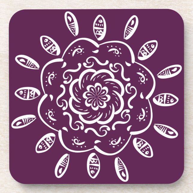 Blackberry Mandala Coaster (Front)