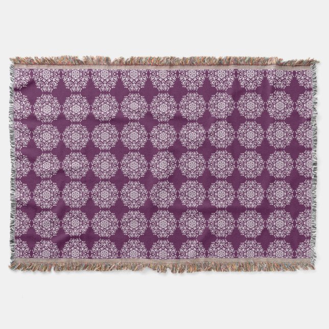 Blackberry Mandala Throw Blanket (Front)