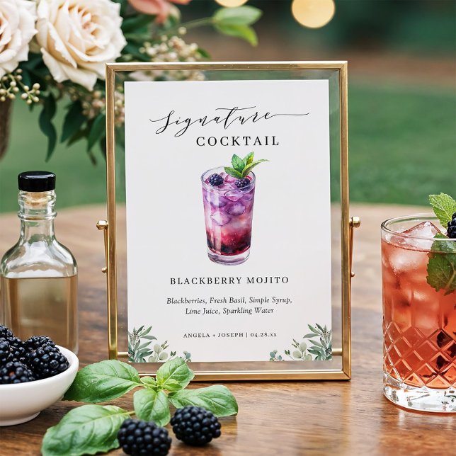 Blackberry Mojito Signature Cocktail Drink Sign (Creator Uploaded)