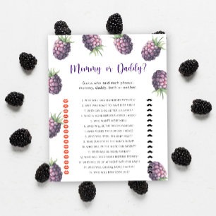 Blackberry - mummy or daddy baby shower game