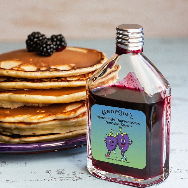 Blackberry or Boysenberry Pals Funny Cartoon Square Sticker (Creator Uploaded)