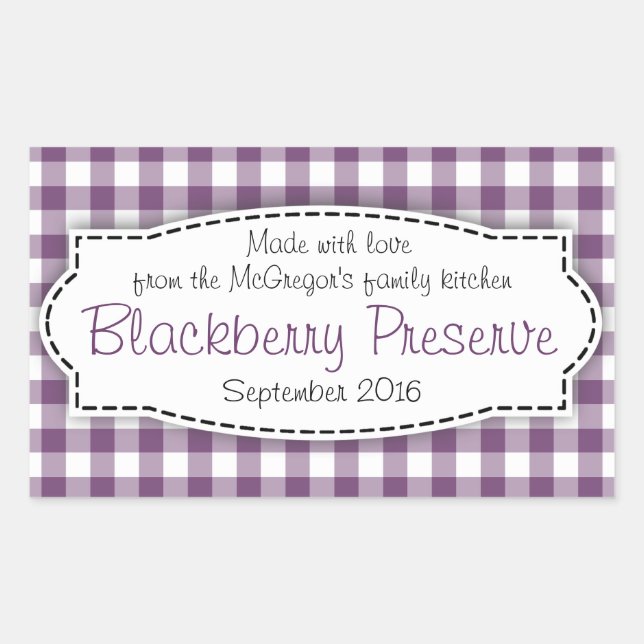 Blackberry preserve jam purple food label sticker (Front)