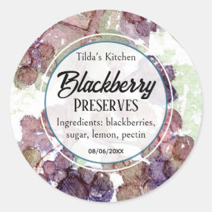 Blackberry Preserves Berry Fruit Canning Jar Label