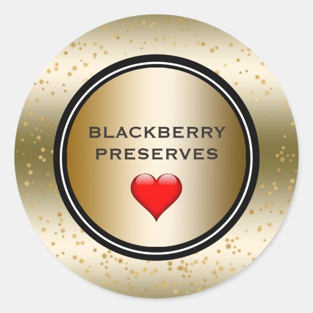 Blackberry Preserves Jam Label Elegant Gold (Front)