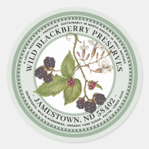 Blackberry Preserves Label Jam 1930 Green