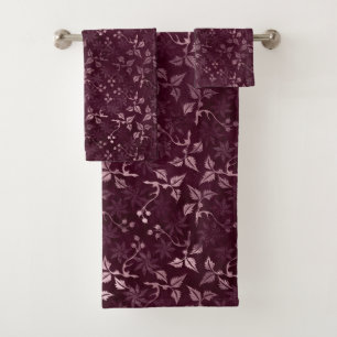 Blackberry Wine Pattern Bath Towel Set