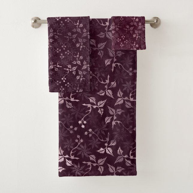 Blackberry Wine Pattern  Bath Towel Set (Insitu)