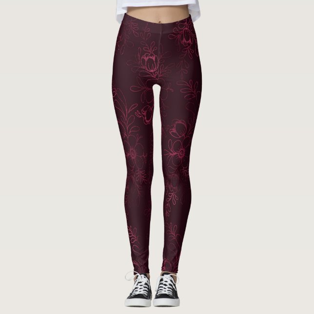 Blackberry Wine Pattern  Leggings (Front)