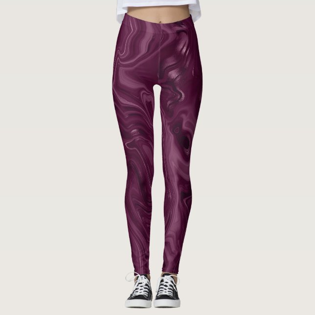 Blackberry Wine Pattern  Leggings (Front)