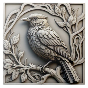 Blackbird - Art Nouveau Ceramic Tile