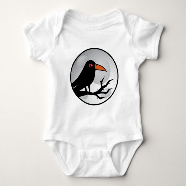 Blackbird Goth Raven/Crow Baby Bodysuit (Front)