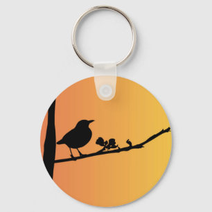 Blackbird Silhouette Key Ring
