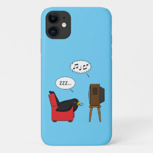 Blackbird Sleeping in Front of the TV Comic Case-Mate iPhone Case