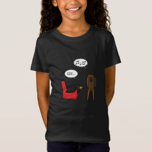 Blackbird Sleeping in Front of the TV Comic T-Shirt