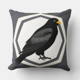 Blackbird Stylised Illustration Cushion