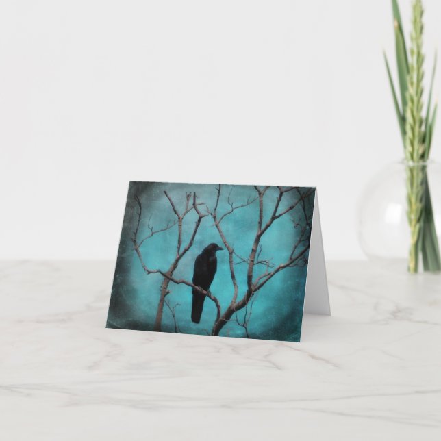 Blackbird with an aqua blue sky card (Front)
