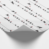 Blackbirds on the Wires Wrapping Paper (Corner)