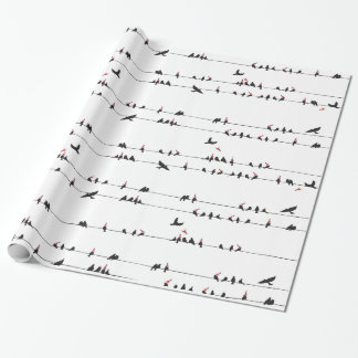 Blackbirds on the Wires Wrapping Paper
